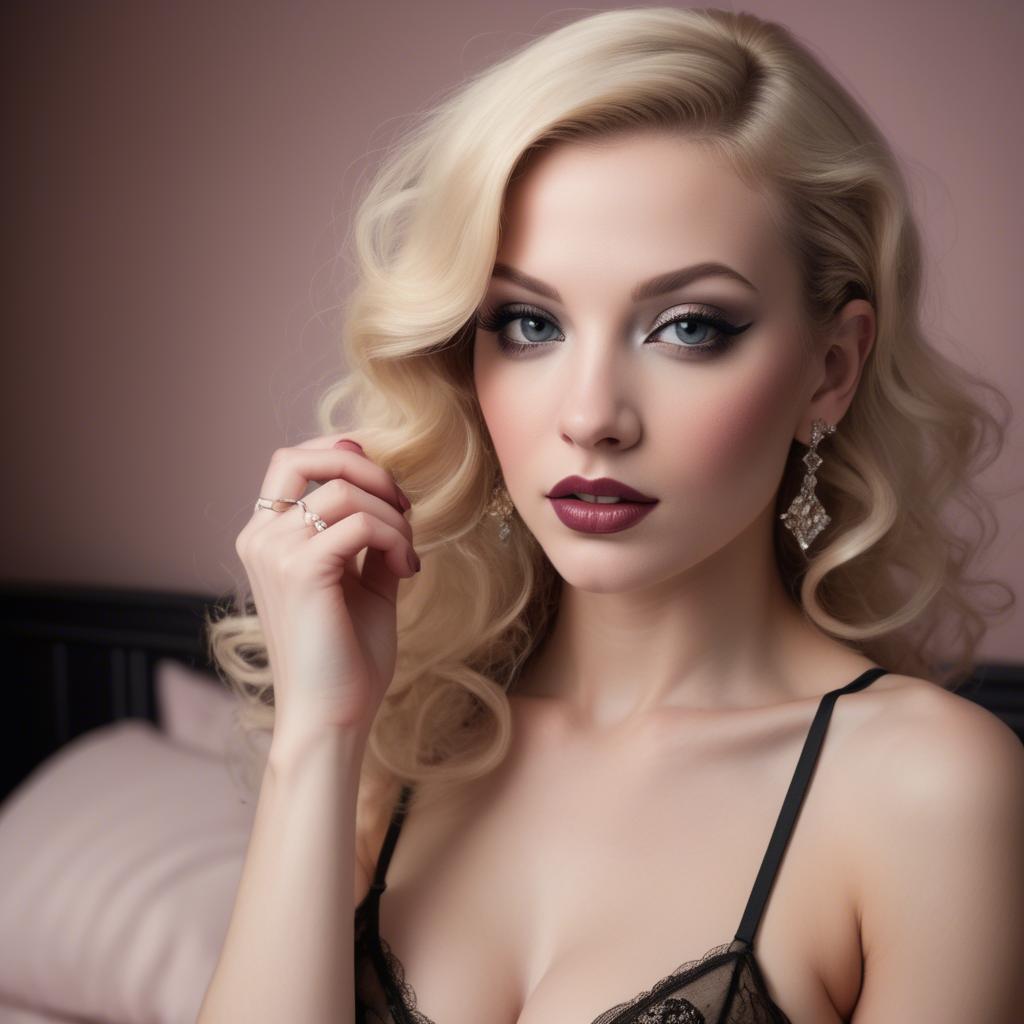 A stunning image of american glamour in boudoir tones.