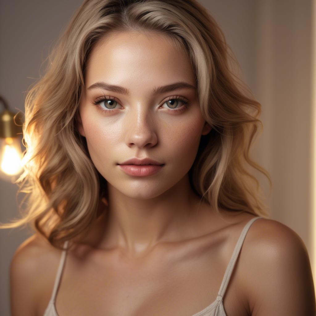 A stunning image of american model with soft lighting.
