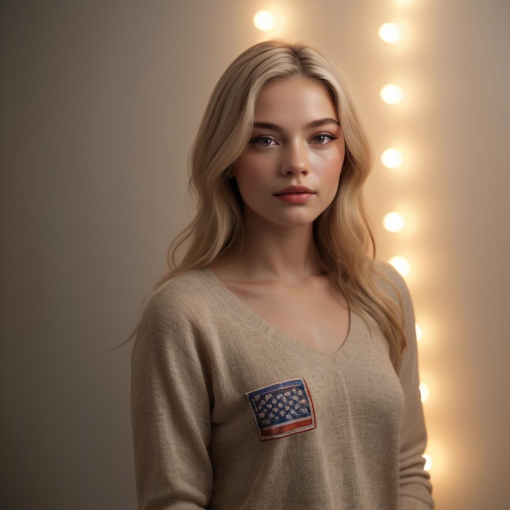 A stunning image of american model with soft lighting.