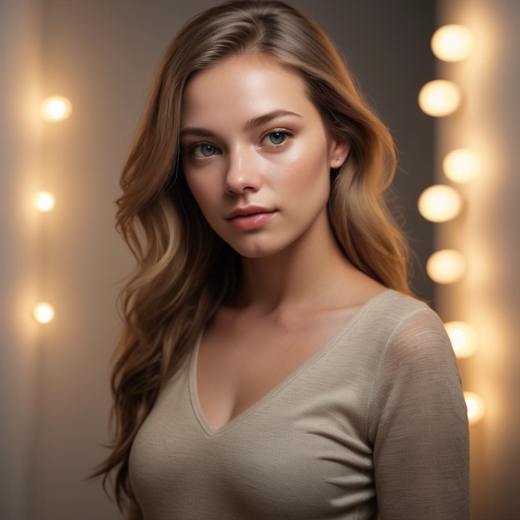 A stunning image of american model with soft lighting.