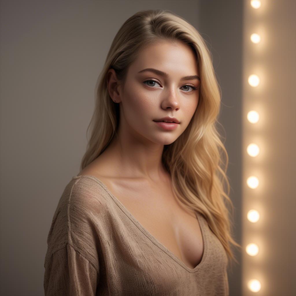 A stunning image of american model with soft lighting.