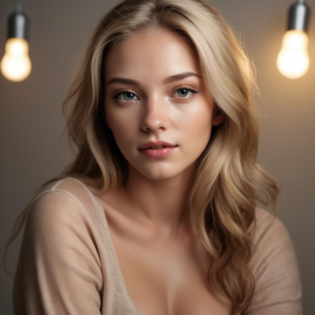 A stunning image of american model with soft lighting.