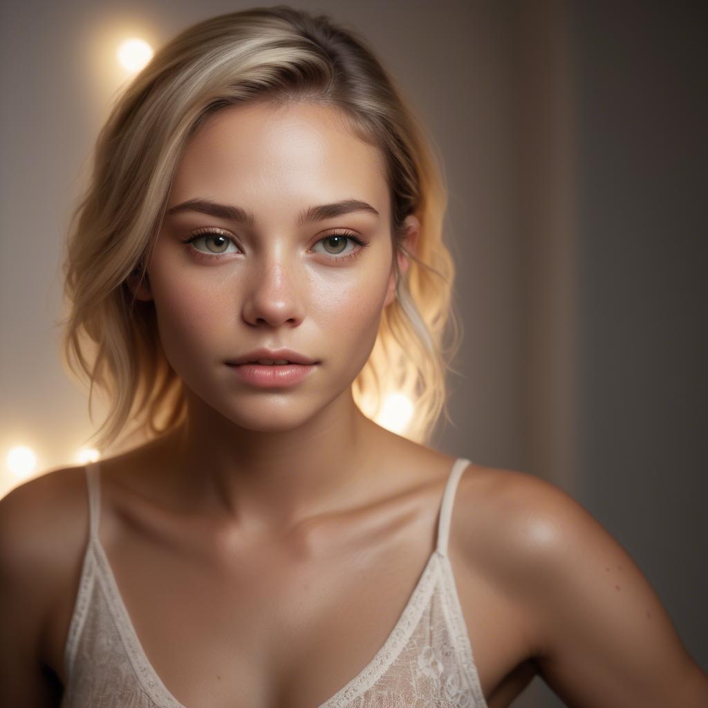 A stunning image of american model with soft lighting.