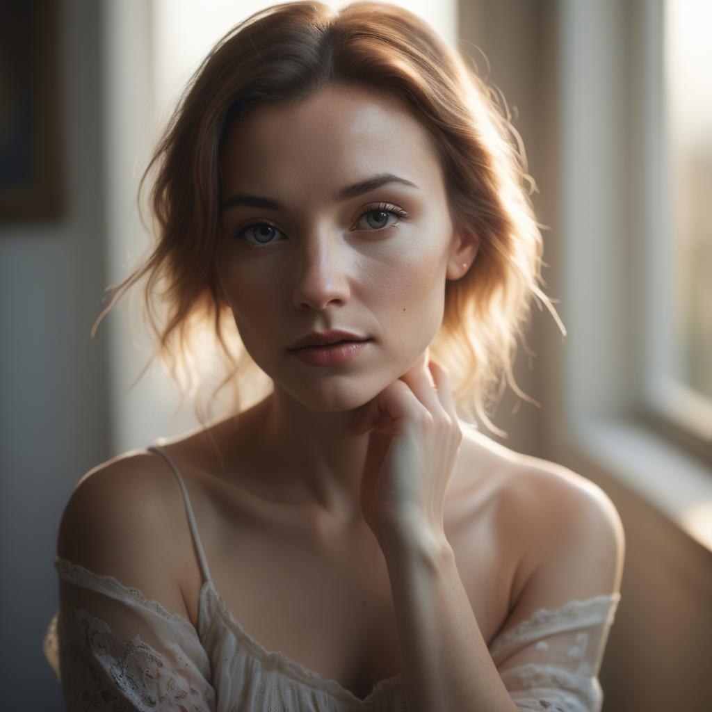 A stunning image of artistic portrait in soft light.
