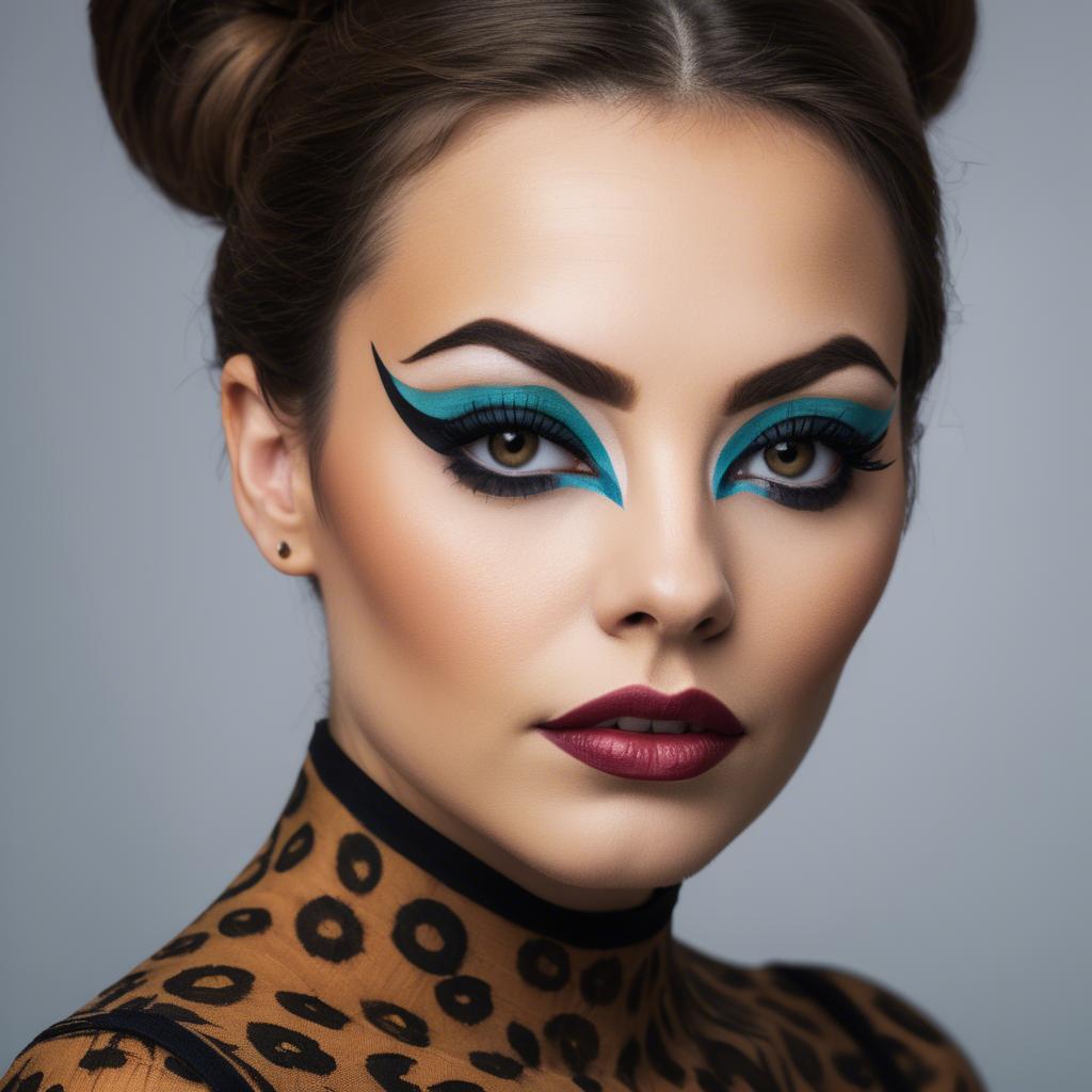 A stunning image of artistic portrait of a woman with bold eyeliner.
