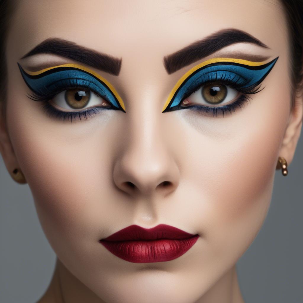 A stunning image of artistic portrait of a woman with bold eyeliner.