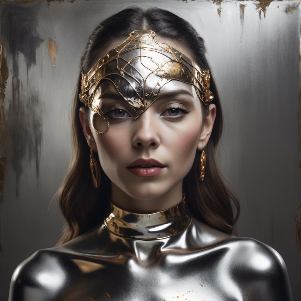 A stunning image of artistic portrait of a woman with metallic accents.