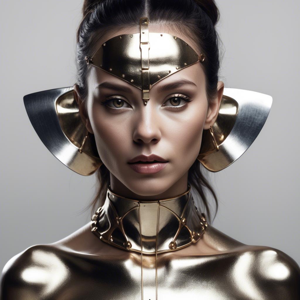 A stunning image of artistic portrait of a woman with metallic accents.