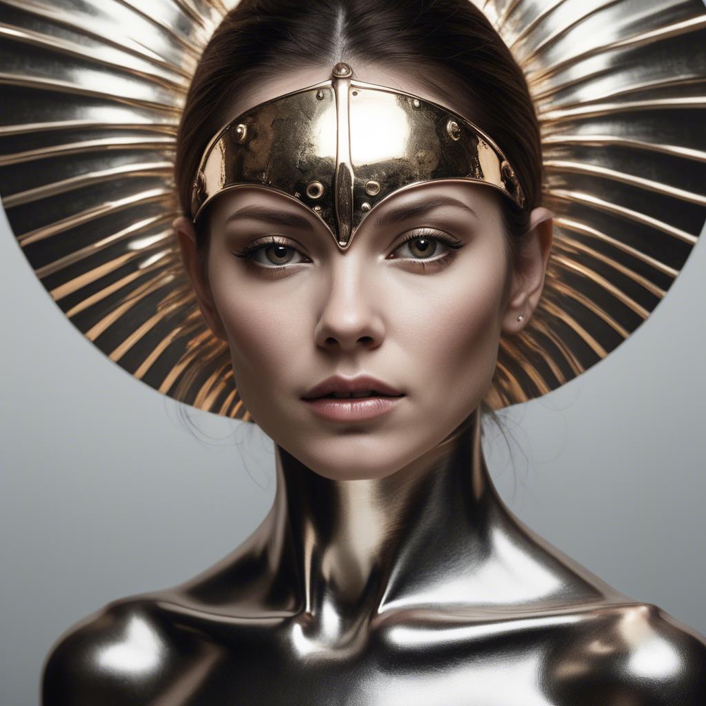 A stunning image of artistic portrait of a woman with metallic accents.