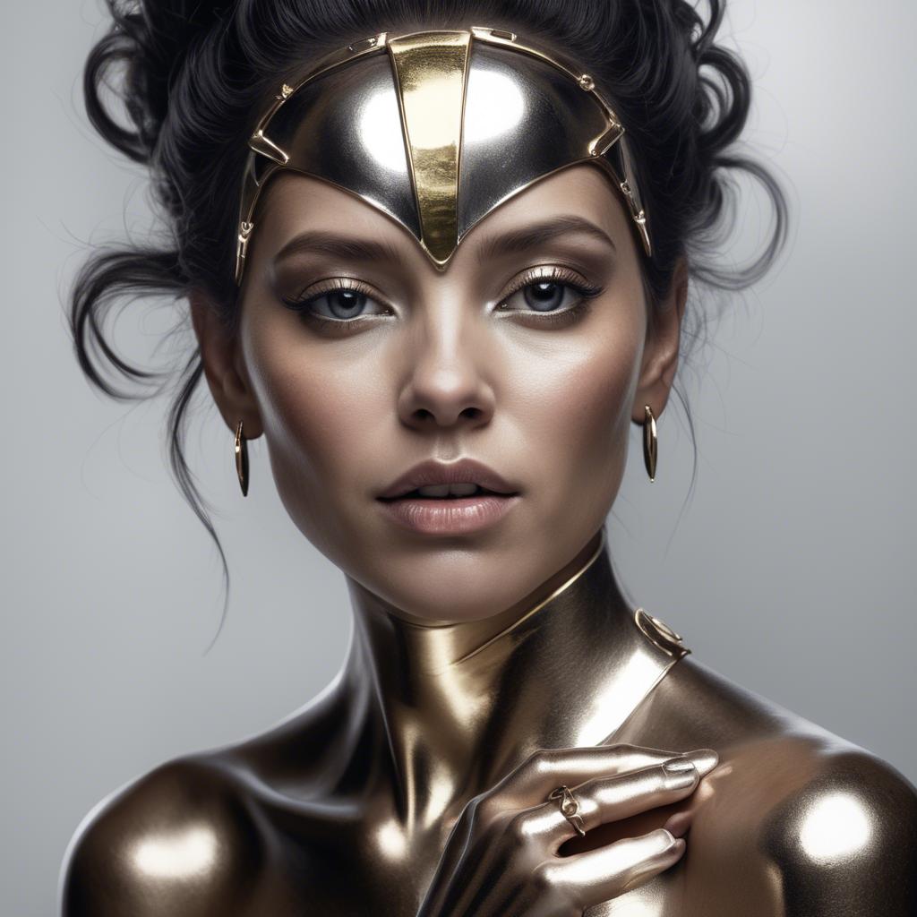A stunning image of artistic portrait of a woman with metallic accents.