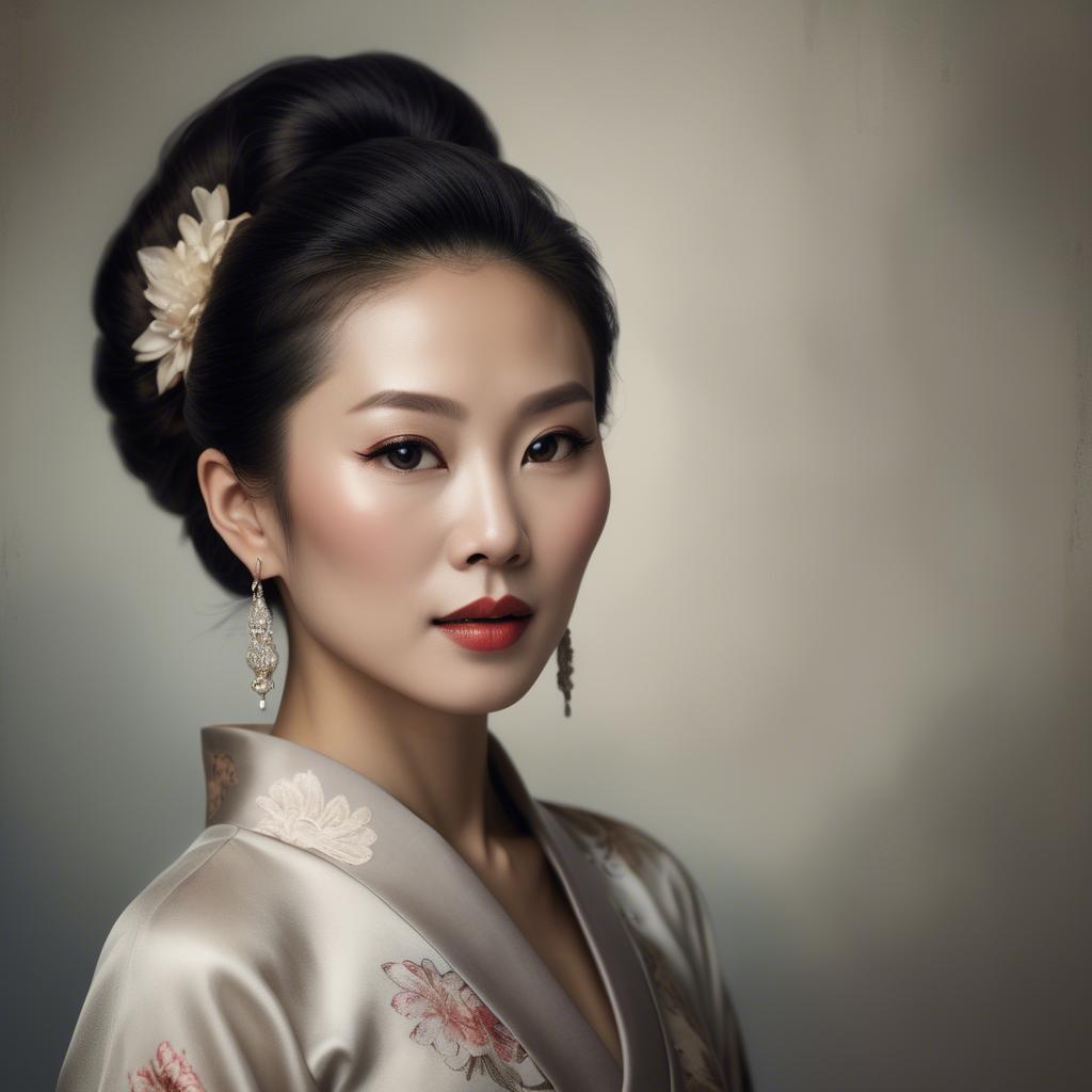 A stunning image of artistic portrait of an elegant asian woman.