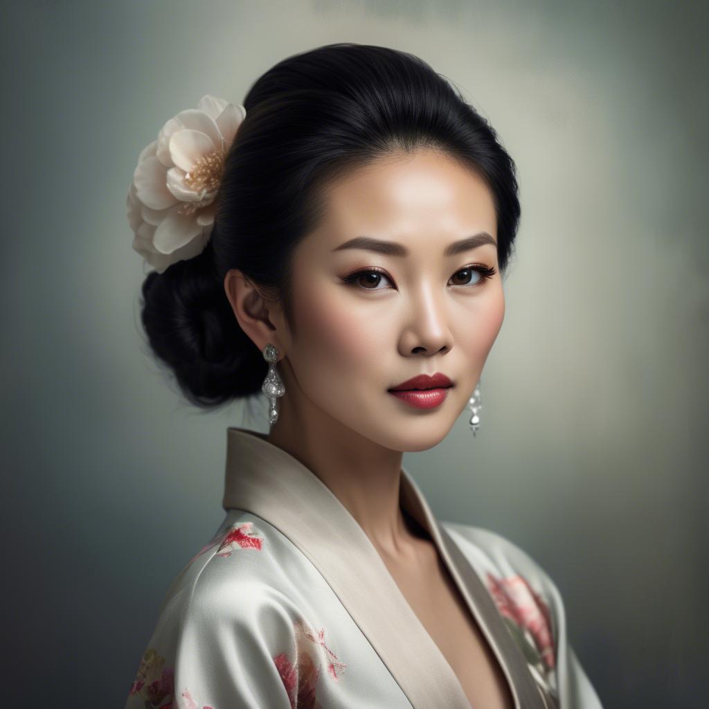 A stunning image of artistic portrait of an elegant asian woman.