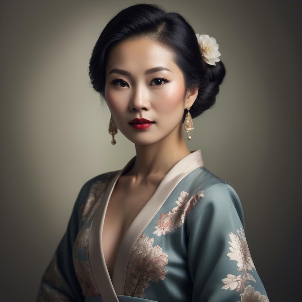 A stunning image of artistic portrait of an elegant asian woman.