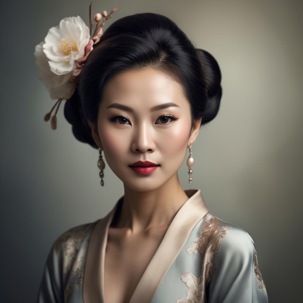 A stunning image of artistic portrait of an elegant asian woman.