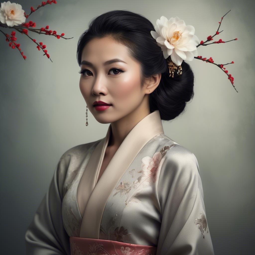 A stunning image of artistic portrait of an elegant asian woman.