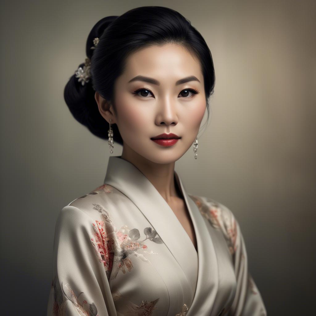 A stunning image of artistic portrait of an elegant asian woman.