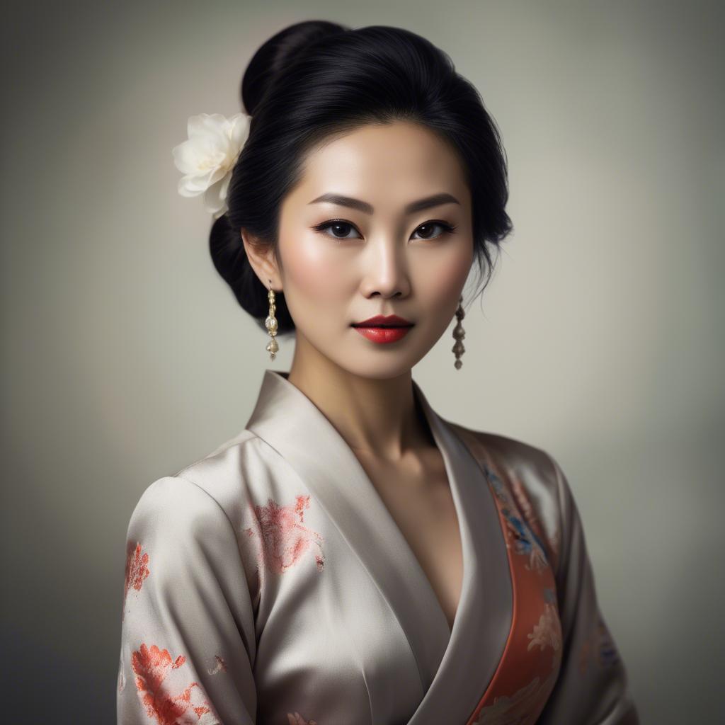 A stunning image of artistic portrait of an elegant asian woman.