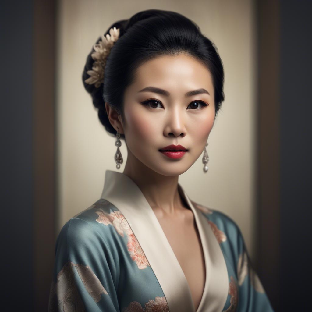A stunning image of artistic portrait of an elegant asian woman.