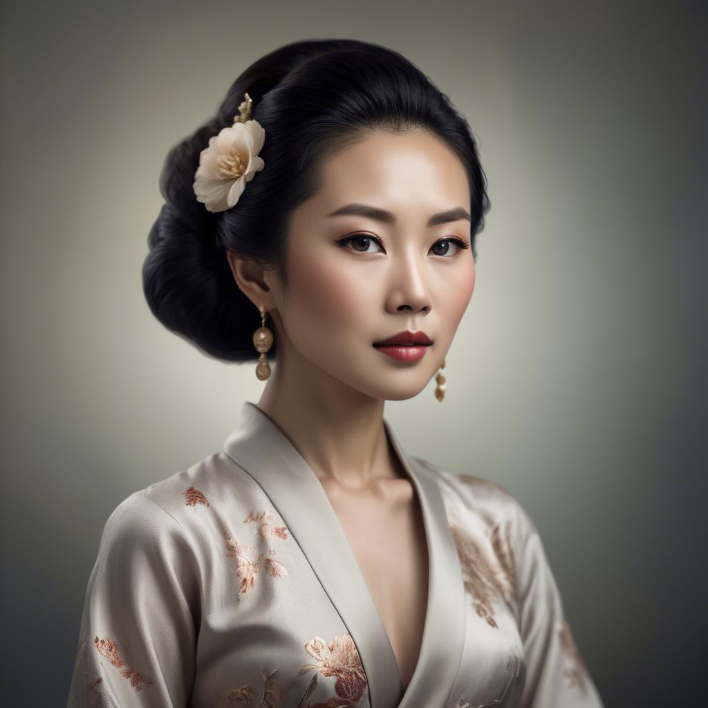 A stunning image of artistic portrait of an elegant asian woman.