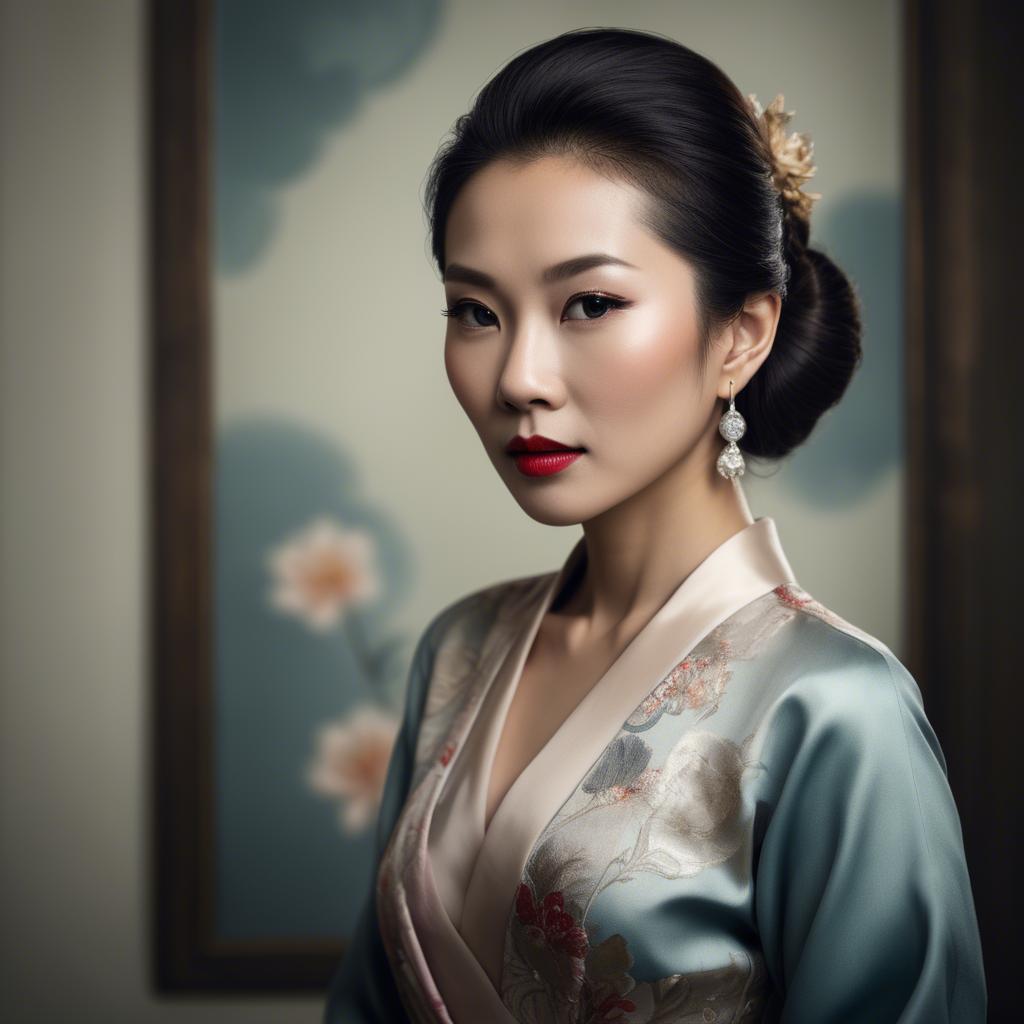 A stunning image of artistic portrait of an elegant asian woman.