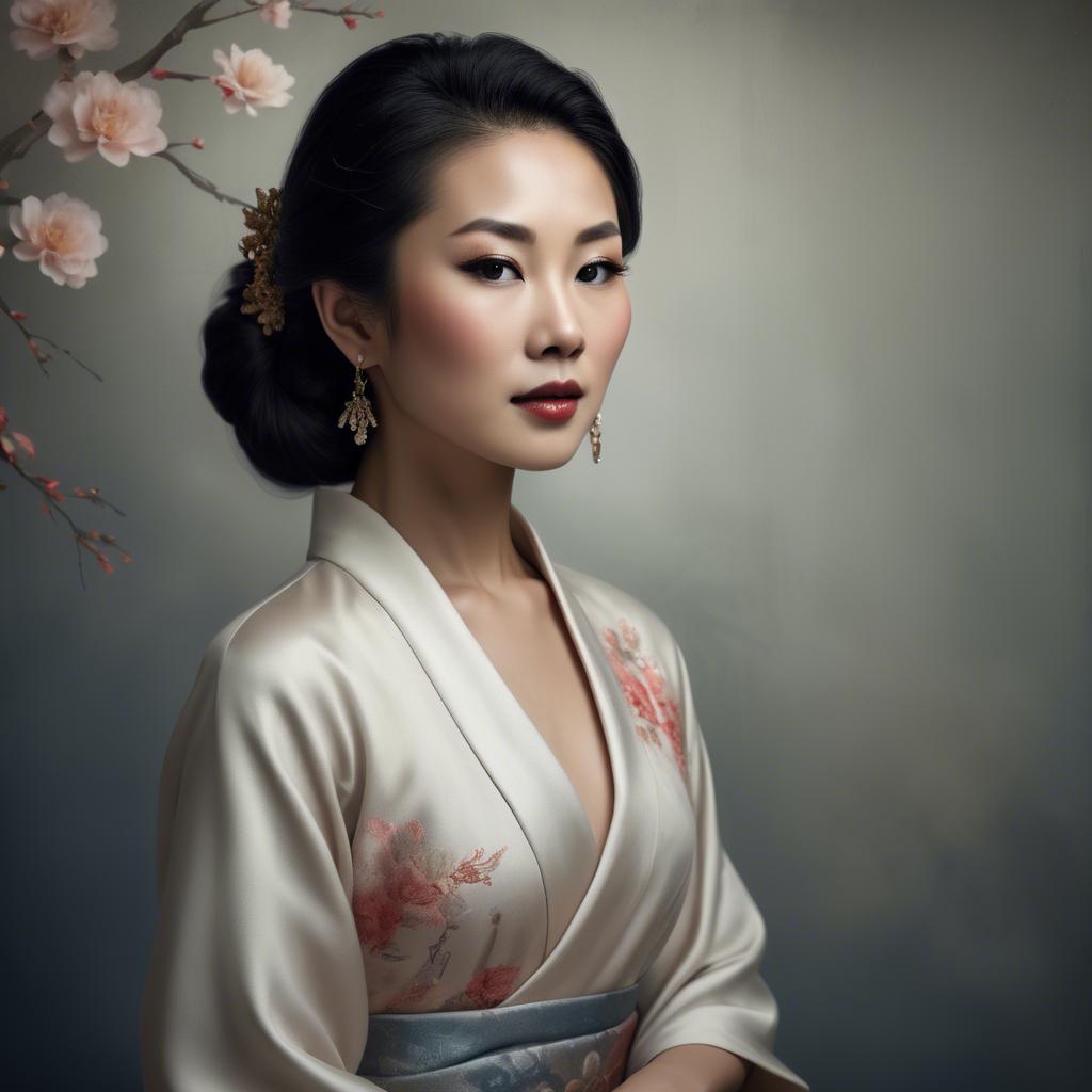 A stunning image of artistic portrait of an elegant asian woman.