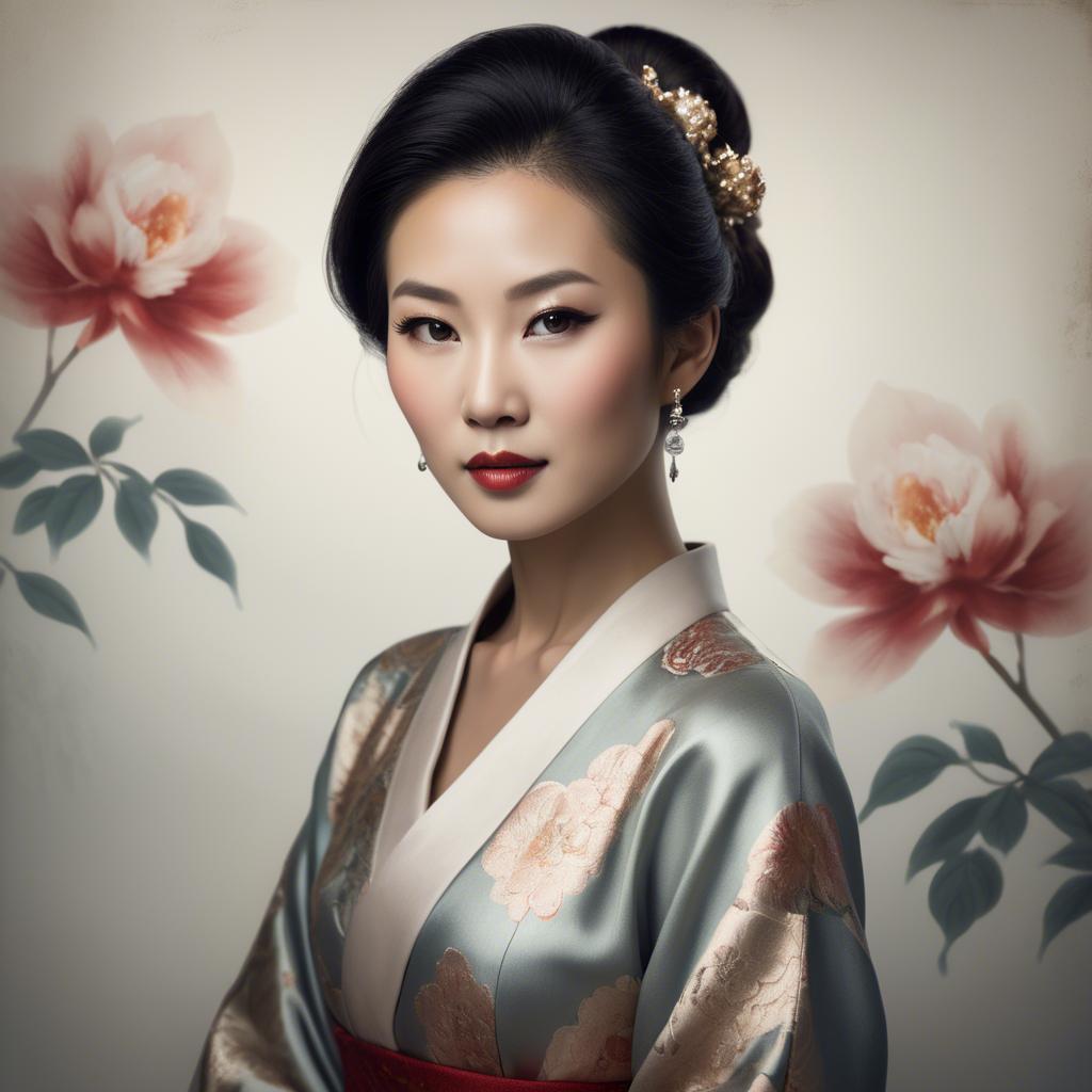 A stunning image of artistic portrait of an elegant asian woman.