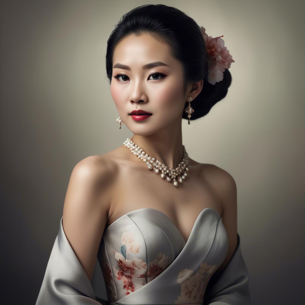 A stunning image of artistic portrait of an elegant asian woman.