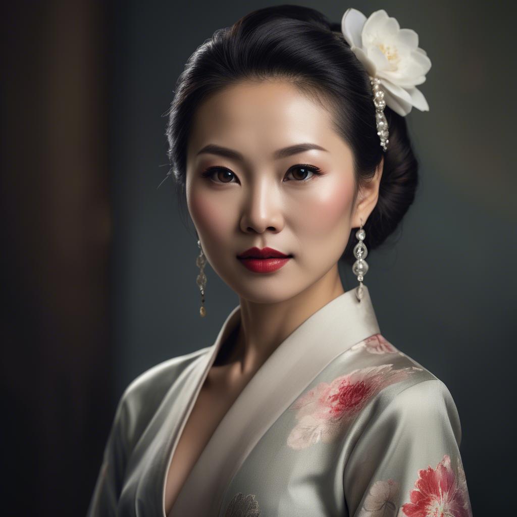 A stunning image of artistic portrait of an elegant asian woman.
