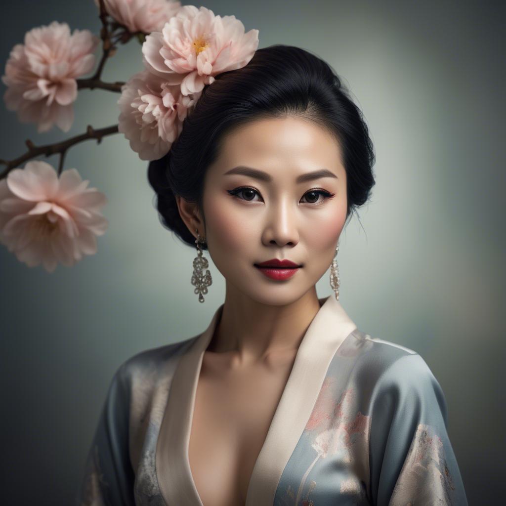 A stunning image of artistic portrait of an elegant asian woman.