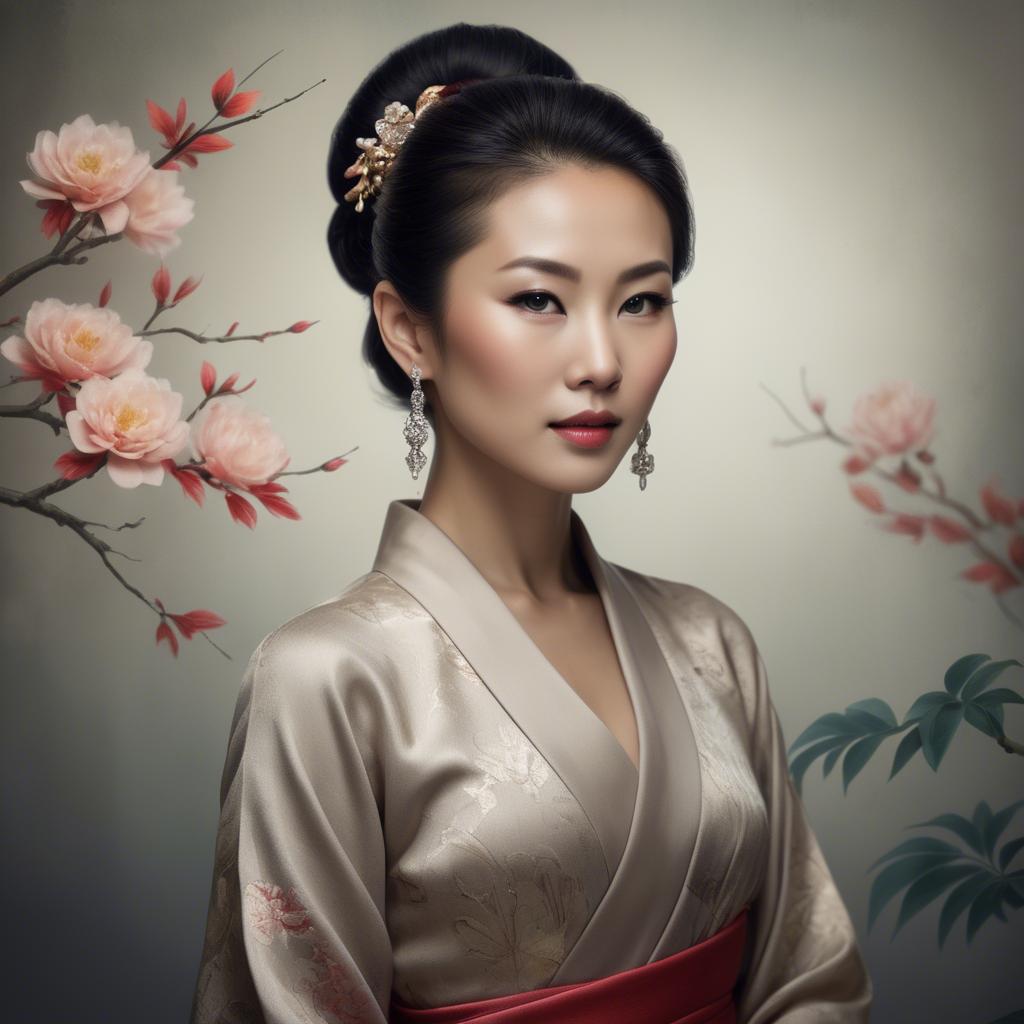 A stunning image of artistic portrait of an elegant asian woman.