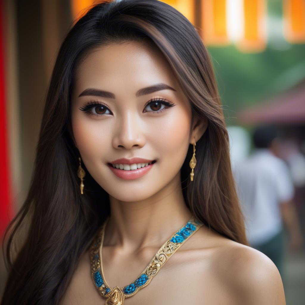 A stunning image of beautiful thai woman.