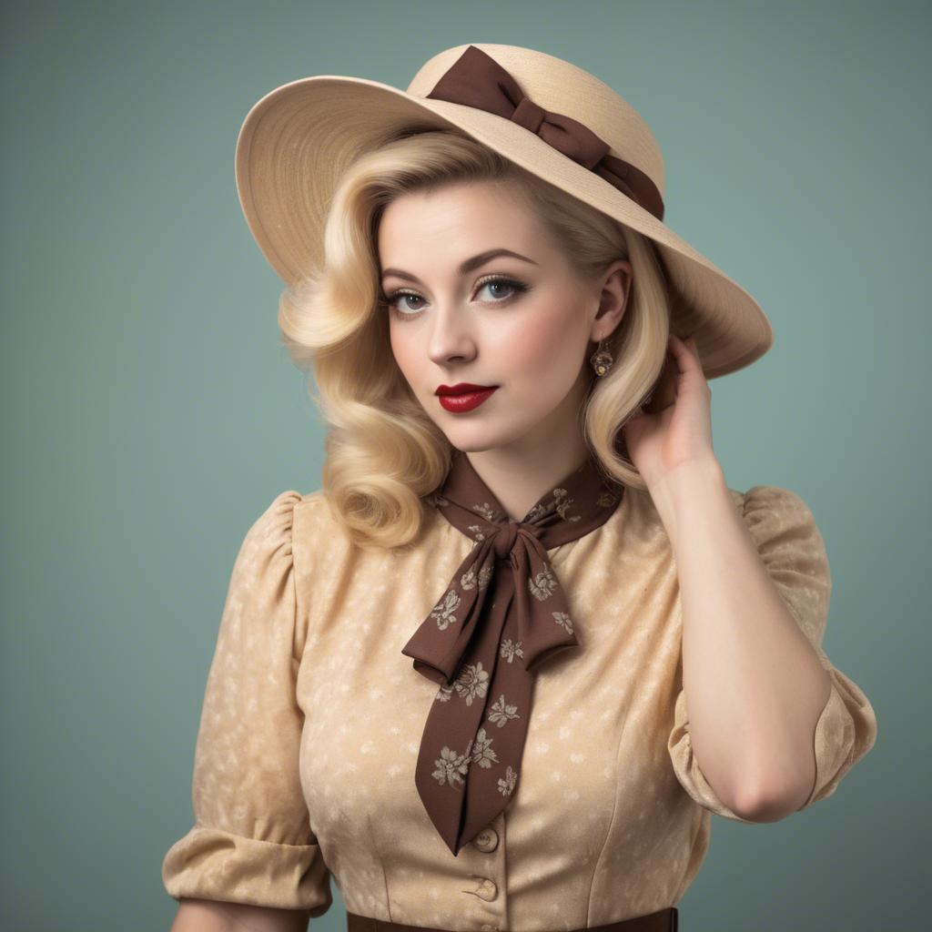 A stunning image of blonde woman in a vintage outfit.