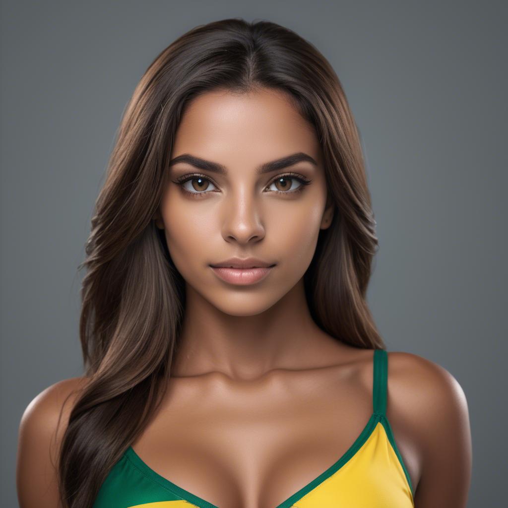A stunning image of brazilian beauty with confident gaze.