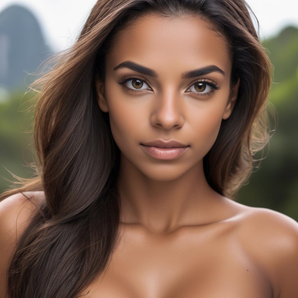 A stunning image of brazilian beauty with confident gaze.