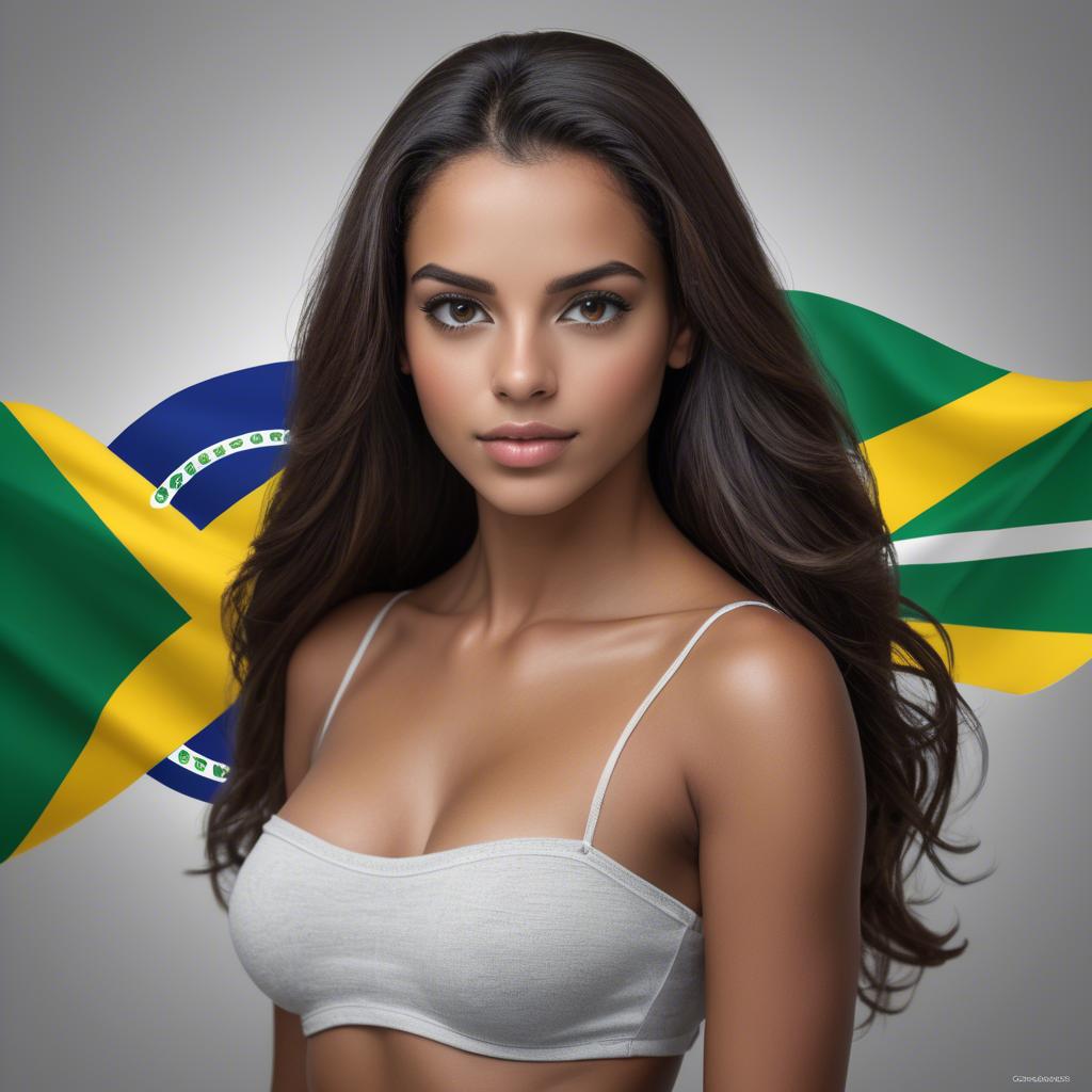 A stunning image of brazilian beauty with confident gaze.
