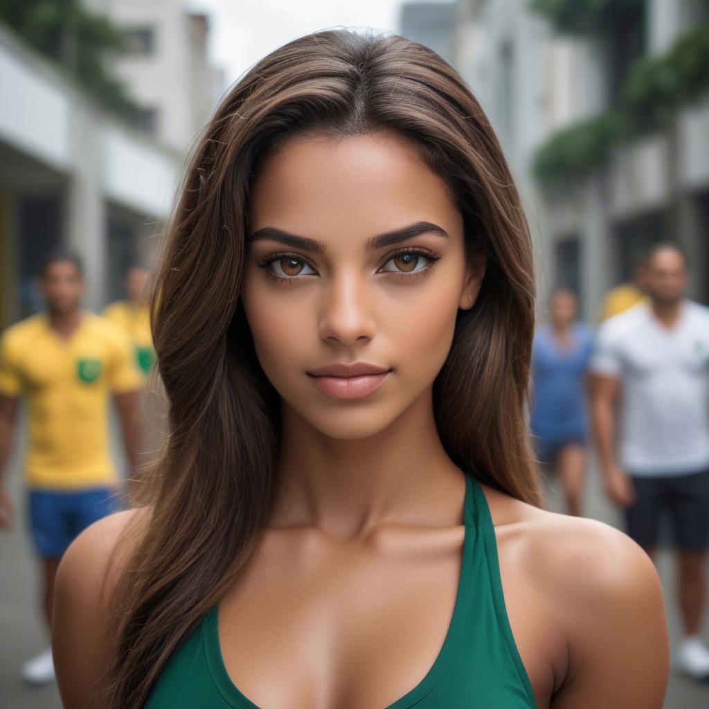 A stunning image of brazilian beauty with confident gaze.