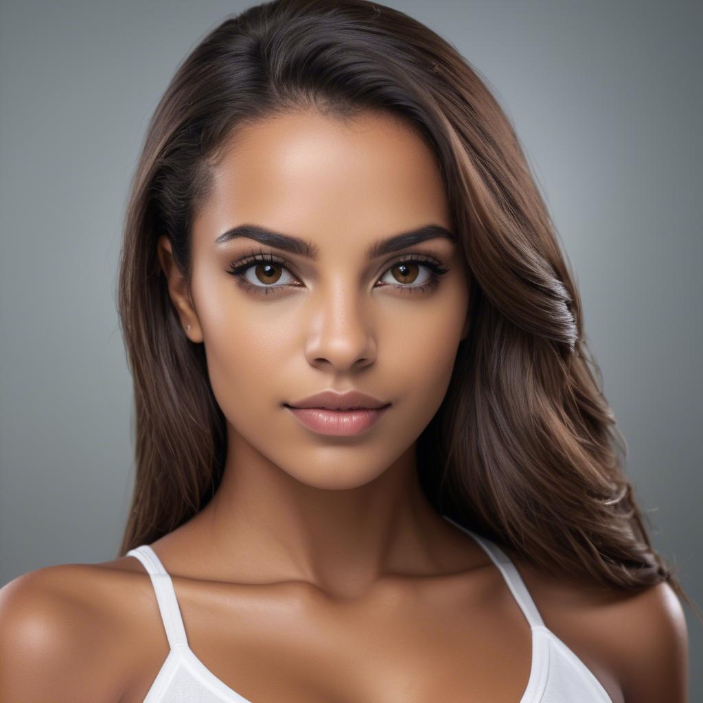 A stunning image of brazilian beauty with confident gaze.