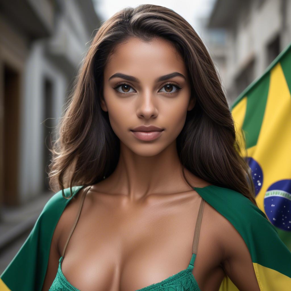 A stunning image of brazilian beauty with confident gaze.
