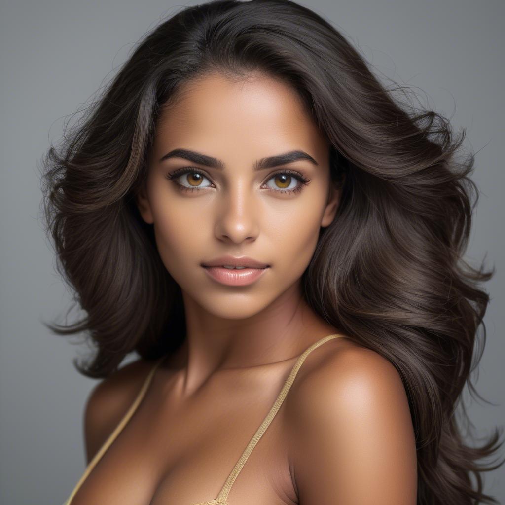 A stunning image of brazilian beauty with confident gaze.