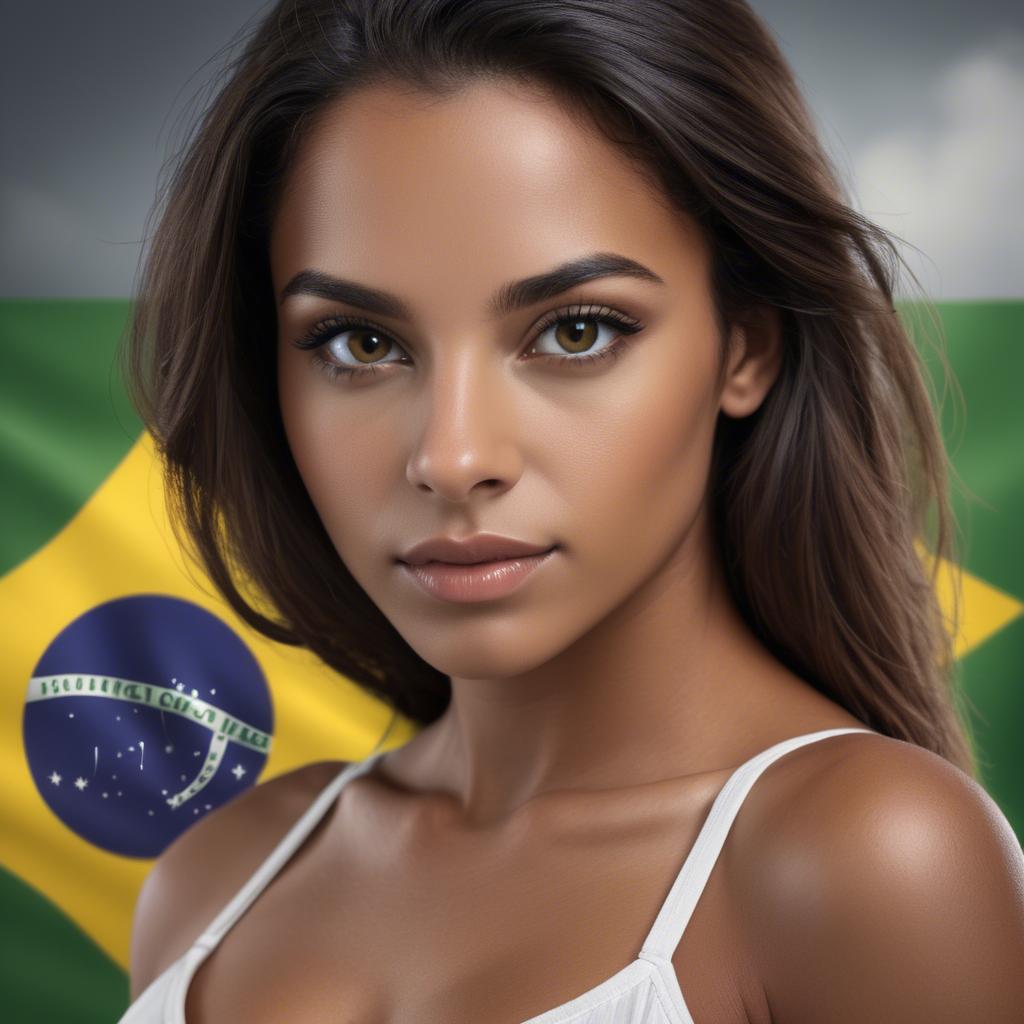 A stunning image of brazilian beauty with confident gaze.