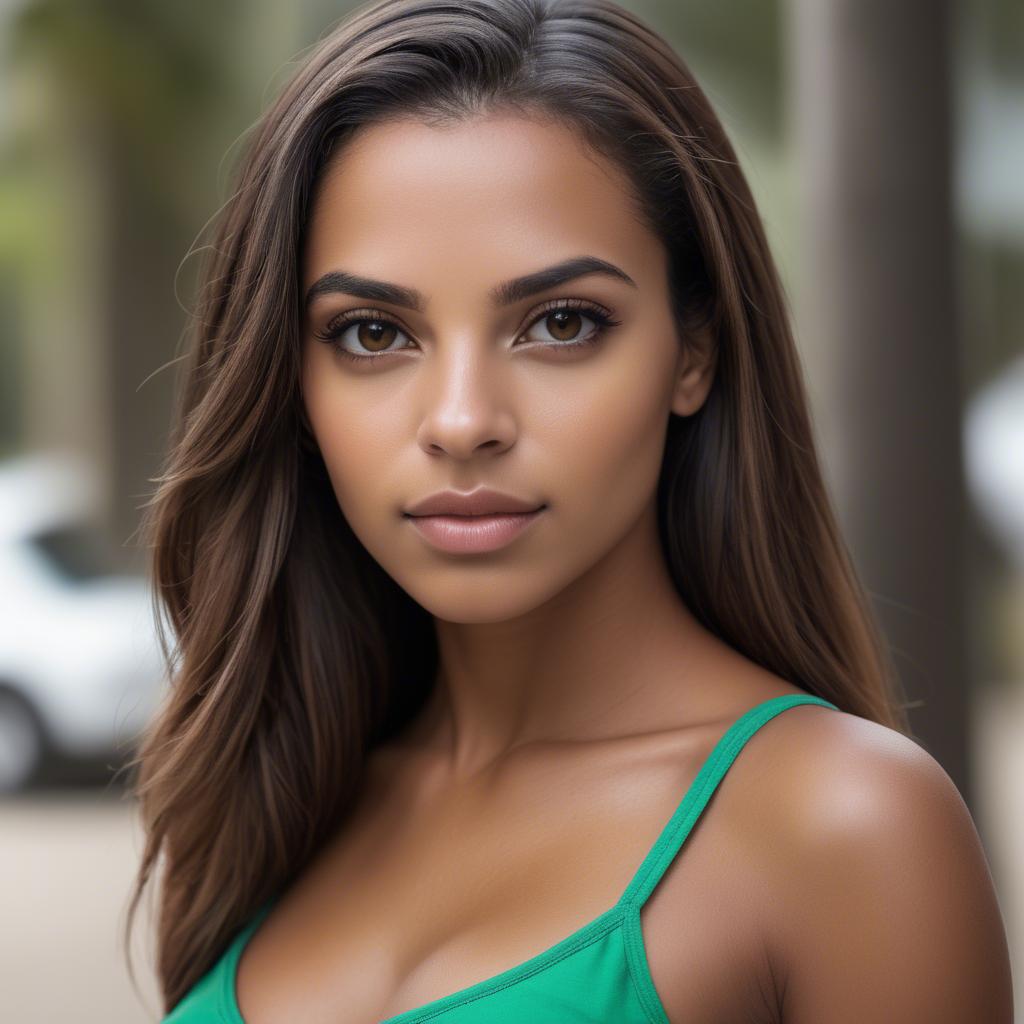 A stunning image of brazilian beauty with confident gaze.