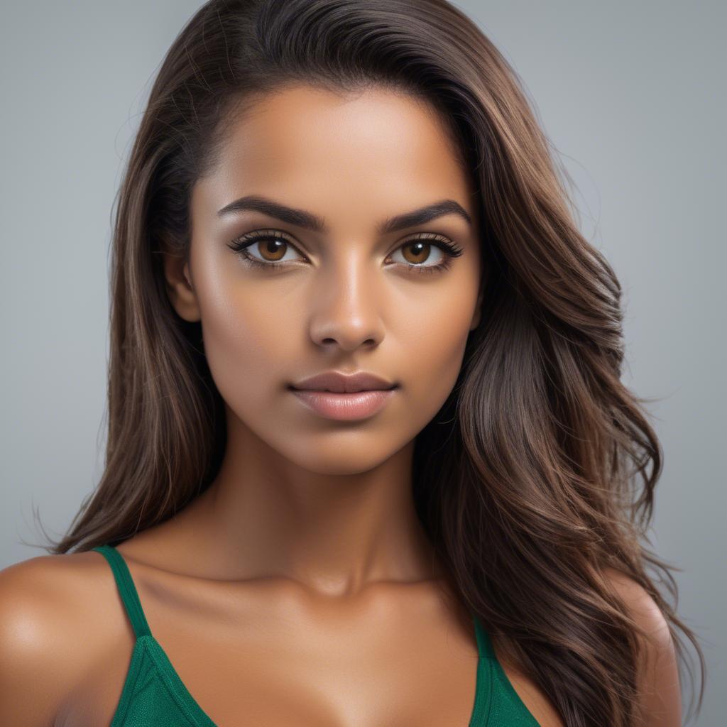 A stunning image of brazilian beauty with confident gaze.