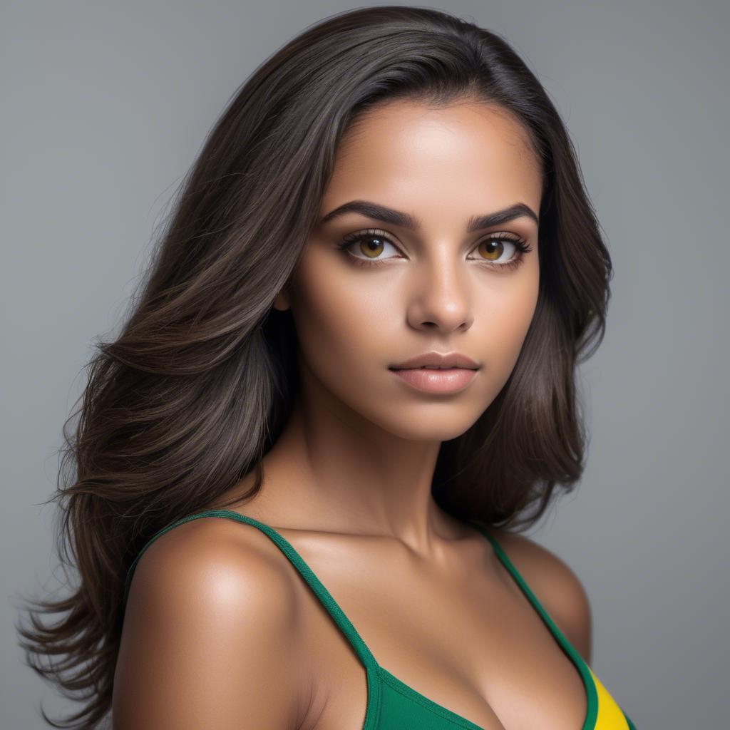 A stunning image of brazilian beauty with confident gaze.