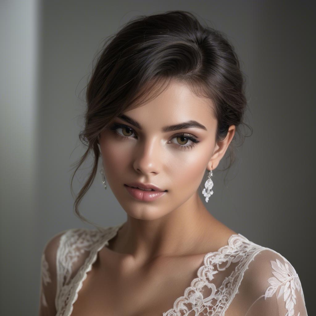 A stunning image of brazilian model in lace and silk.