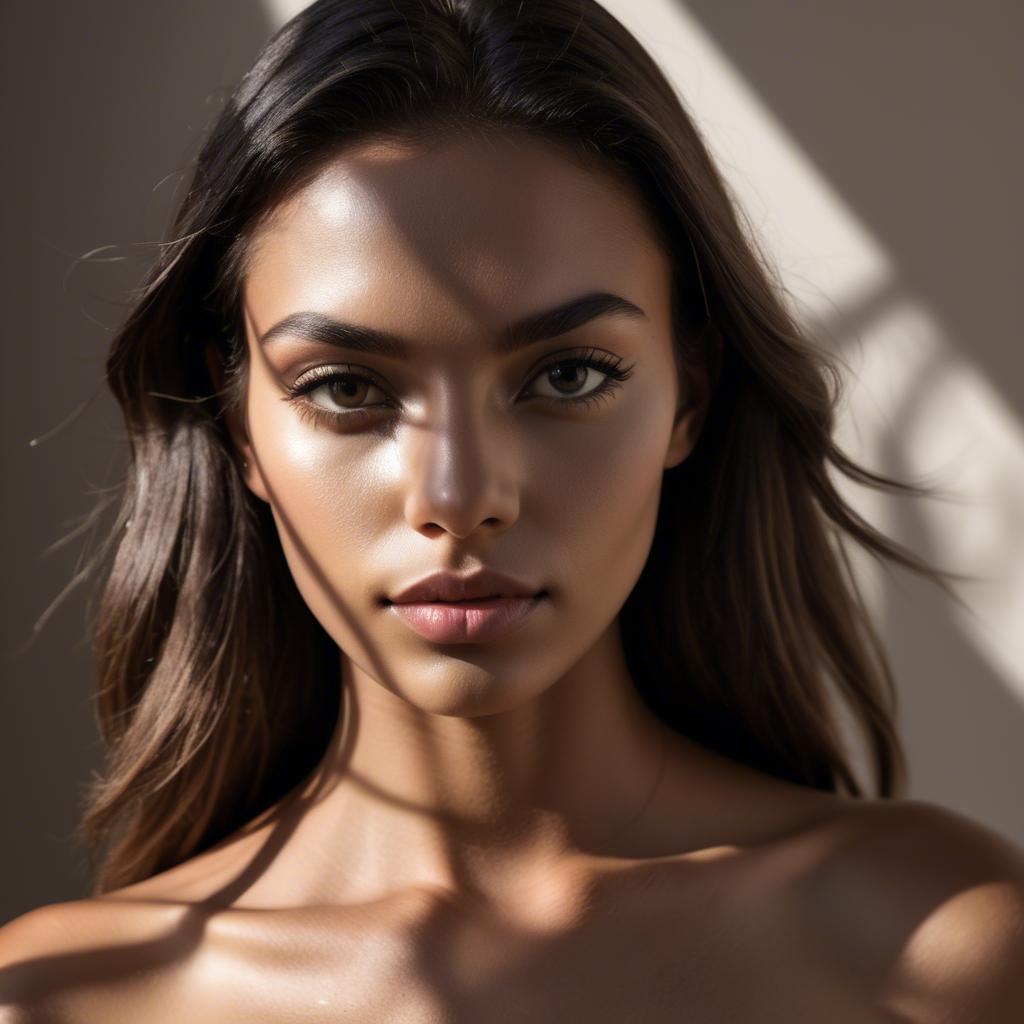 A stunning image of brazilian model in soft shadows.