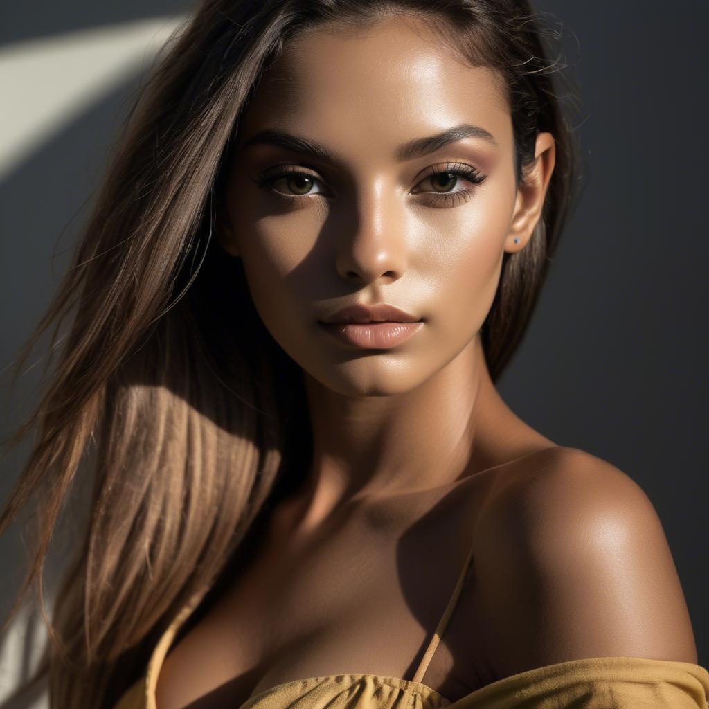 A stunning image of brazilian model in soft shadows.