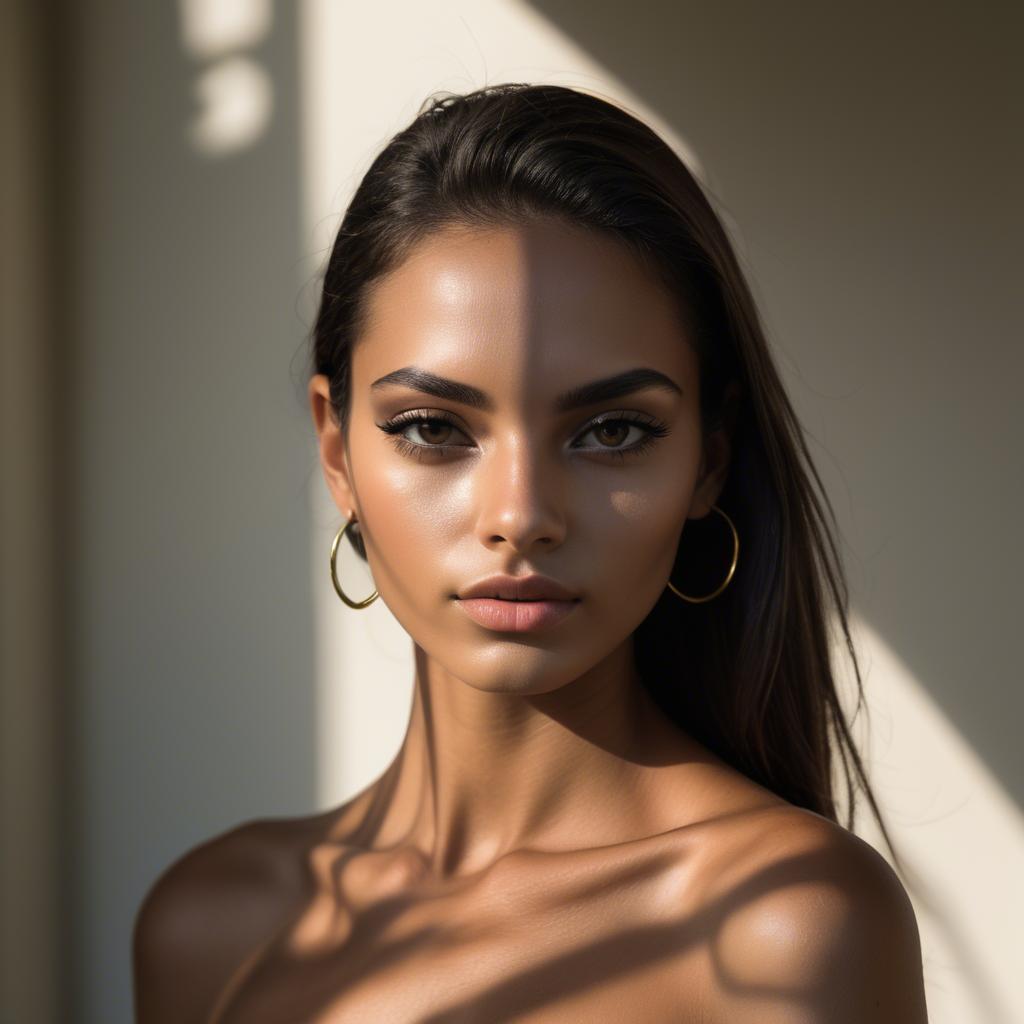 A stunning image of brazilian model in soft shadows.