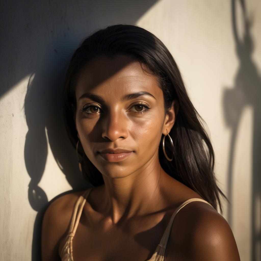 A stunning image of brazilian woman in soft shadows.