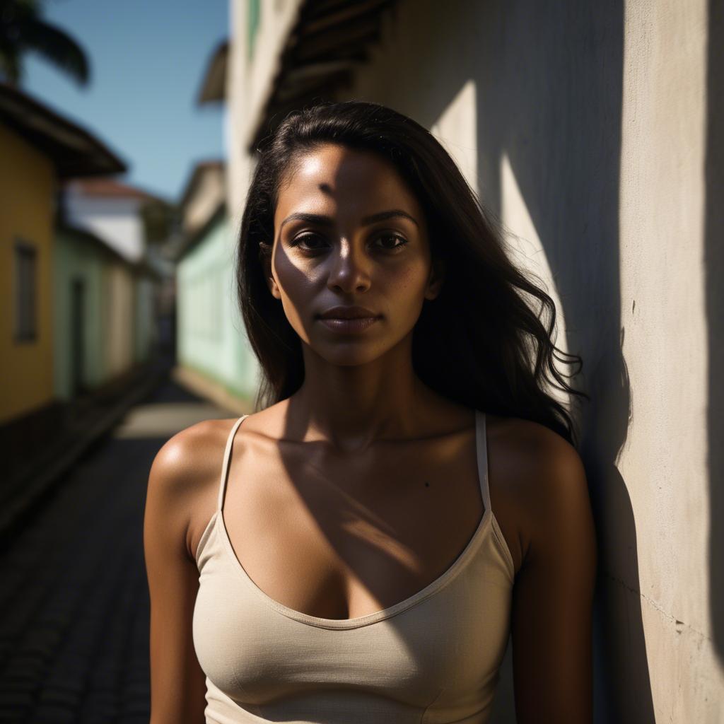 A stunning image of brazilian woman in soft shadows.
