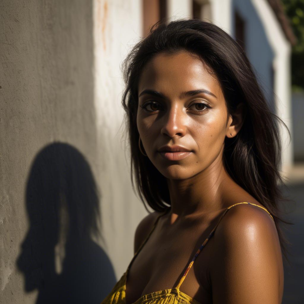 A stunning image of brazilian woman in soft shadows.